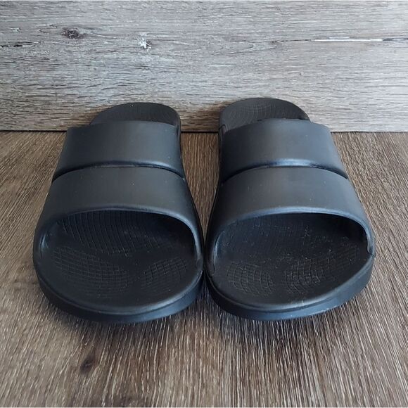 Oofos Men's OOahh Slide Sandal - Black - Size 13 - Picture 2 of 9